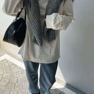 Boxy, sturdy oversized long-sleeve shirt