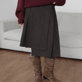 Lafer Asymmetrical Pleated Midi Skirt