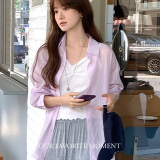 Fresh Loose Fit Striped Shirt