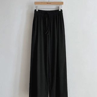 LIKEMENT Wearing Cool Ribbed Elastic Pants