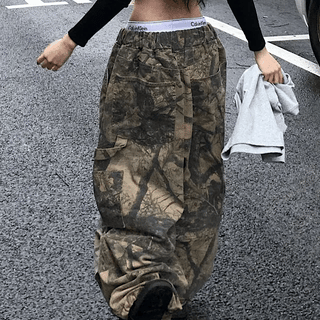 CAMO BIG MEGA WIDE PANT Camo Pattern Big Mega Wide Long Pants Camo Wide Pants