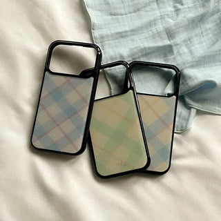 Misty Check iPhone 18 Pro Galaxy Epoxy Black Bumper Case