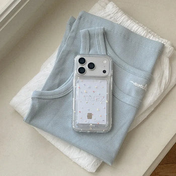 [SET] Sparkling Moon MagSafe Gel Hard Phone Case + MagSafe Transparent Card Wallet