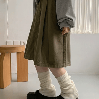 Lee Soo Pintuck Cotton Midi Skirt