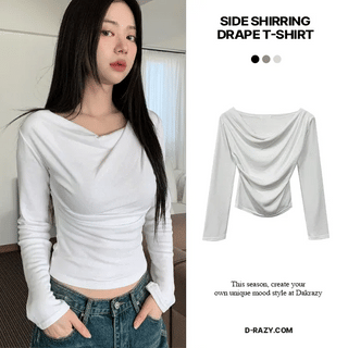 Side Shirred Drape T-shirt