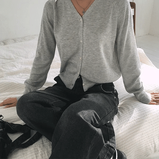 V-Neck Delicate Cardigan Set