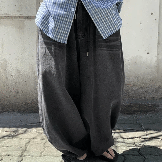 Casa Denim Balloon Wide Elastic Waist Pants
