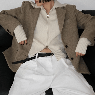 *Large Size* Round Wool Jacket
