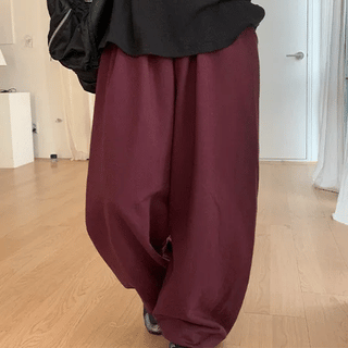 Chupped Pintuck Balloon Wide Elastic Pants
