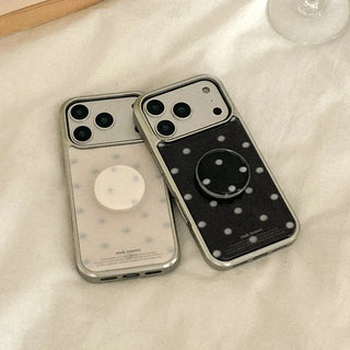 Soft blur dot iPhone 18 Pro Galaxy Epoxy Silver Bumper Case