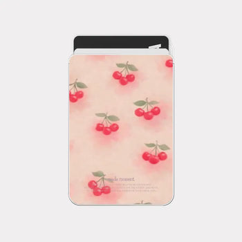 Blur Cherry MagSafe Clear Card Wallet Pocket Case