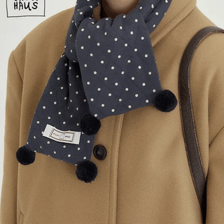 Monico Pom-Pom Dot Stripe Petite Scarf