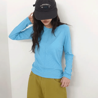 Cynthia Ribbed Cut-out Long Sleeve T-shirt
