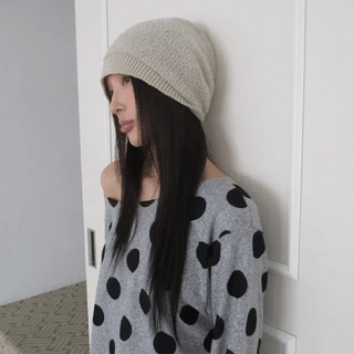 knit shirring beanie