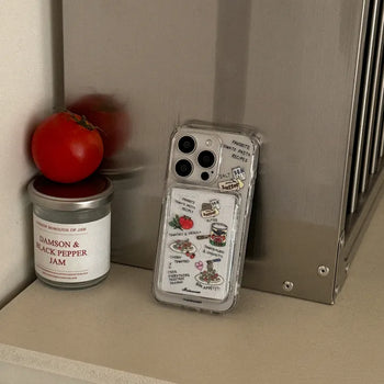 Favorite Tomato Pasta MagSafe Clear Card Wallet Pocket Case