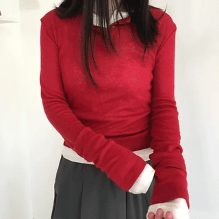 Victor Button Layered Long Sleeve Tee (7 colors)