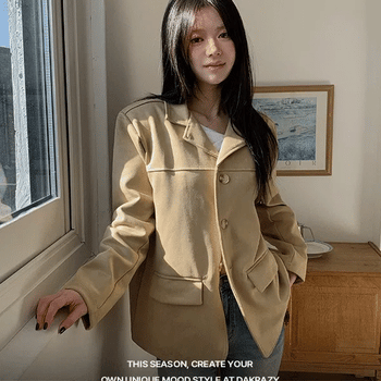 Basic suede oversized jacket
