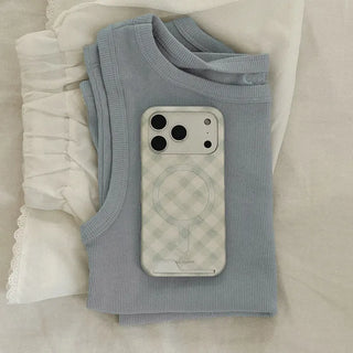 Cotton Check MagSafe Card Phone Case for iPhone 17 Pro Hard