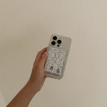 [mm] Sand Pattern MagSafe Card Transparent Wallet Pocket Case