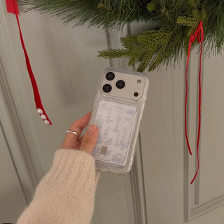 holiday table MagSafe card clear wallet pocket case