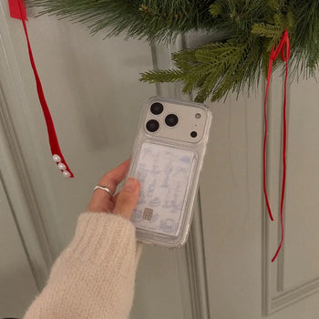 holiday table MagSafe card clear wallet pocket case