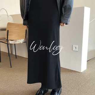 Yuz Ribbed Long Skirt