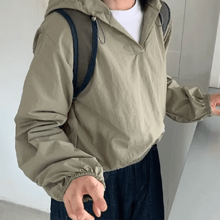 Foenji Banding Crop Hoodie