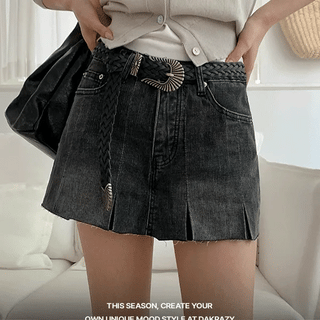 Vintage Pleated Skirt Denim Pants