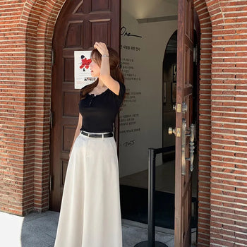Elegant flared long skirt