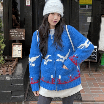 Bud Cowitchan Wool Knit Zip-up Cardigan