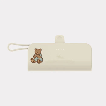 Teddy in denim docking power bank for iPhone and Galaxy Mini 5000mAh