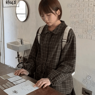 Malbon Check Shirred Collar Blouse