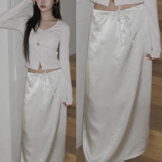 Blossom Satin Long Skirt
