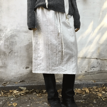 Mock Embossed Midi Skirt