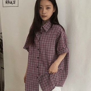 Kinens Over Check Short Sleeve Shirt