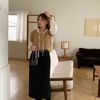 Hazel long slit skirt