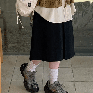 Hillbow Pintuck Elastic Midi Skirt