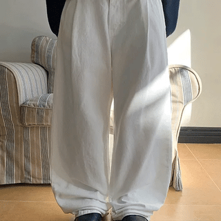Kohoi Pintuck Wide Cotton Pants
