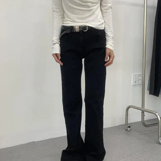 LOW-RISE STRIPED PANTS