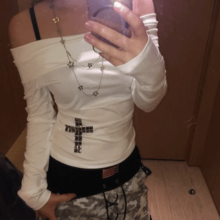 Eyelet Military Off-Shoulder