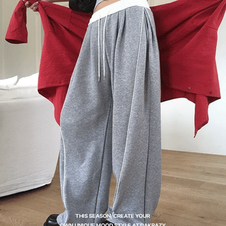 Contrast side cut training elastic pants