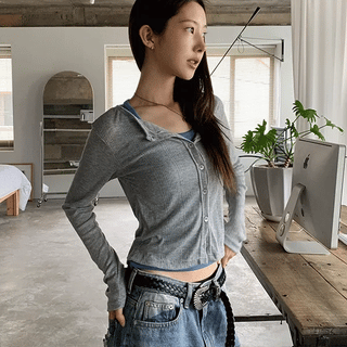 Summer See-through Ribbed Crop Cardigan