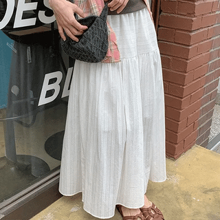 Saku Pure Lace Banding Long Skirt
