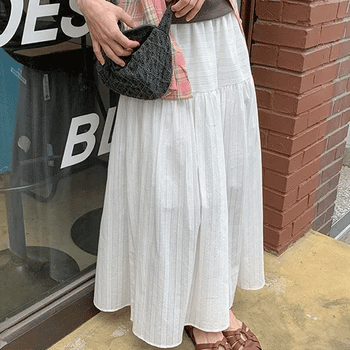 Saku Pure Lace Banding Long Skirt