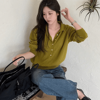 Becco Button Collar Knit
