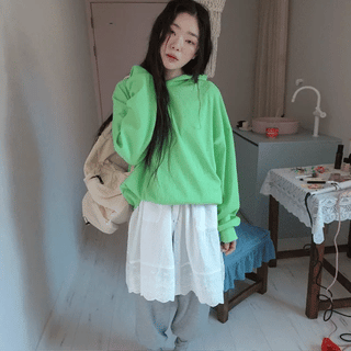 Hoti Color Oversized Waffle Hoodie