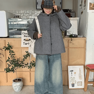 Gentiki Hooded Quilted Short Coat Jacket