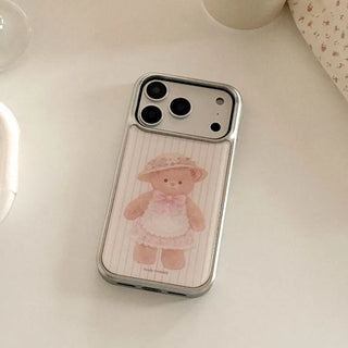 Blooming Teddy iPhone 18 Pro Galaxy MagSafe Silver Bumper Case