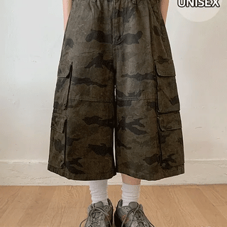 Stil Camo Cargo Elastic Bermuda Pants