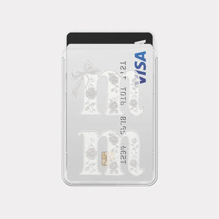 [mm] Rosy Lace MagSafe Clear Card Wallet Pocket Case